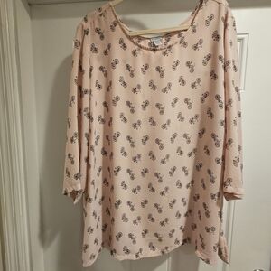 Porophrose Soft Pink Relaxed Tunic Blouse